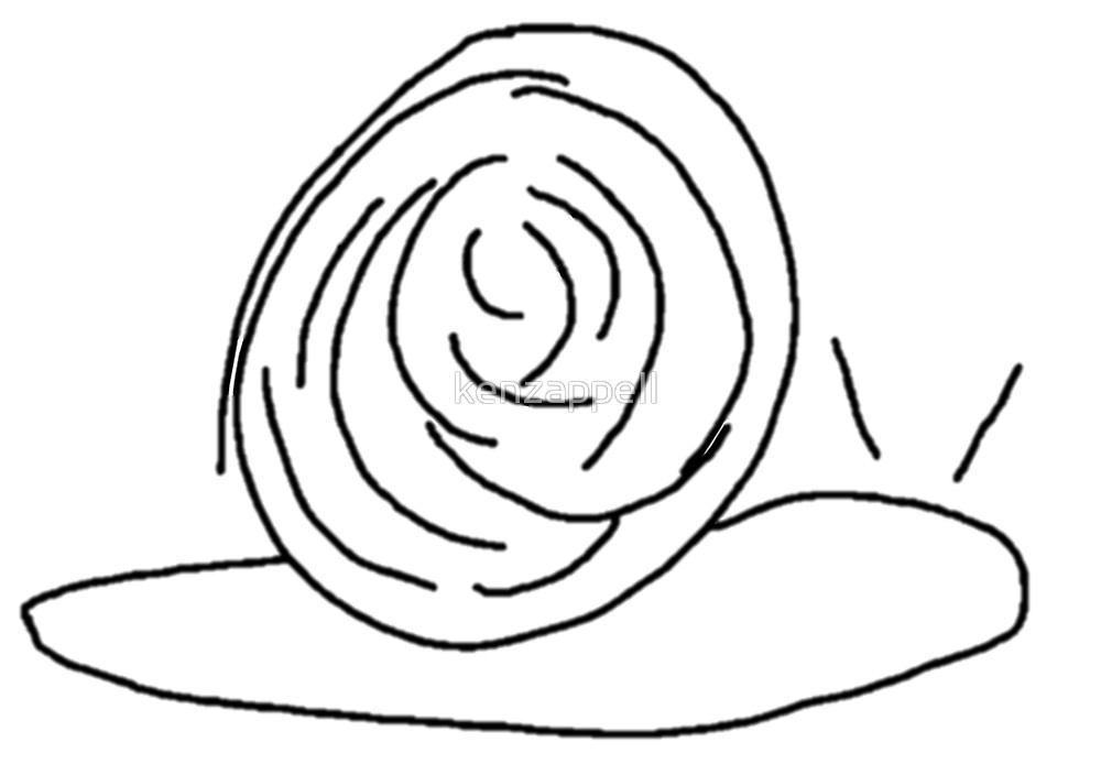 1000x694 Snail Sketch By Kenzappell Redbubble - Snail Sketch