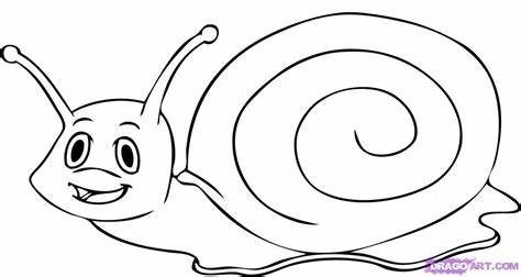 474x252 Snail Sketch. How To Draw A Cartoon Snail Step - Snail Sketch
