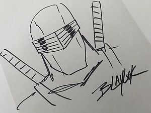 300x225 Original Art Sketch Josh Blaylock Snake Eyes G.i. Joe 8.5 X 11 - Snake Eyes Sketch
