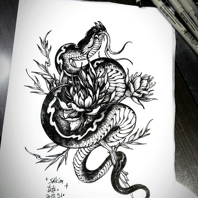 640x640 Pin By Nicole Ratliff On Drawing Tattoos, Snake - Snake Tattoo Sketch