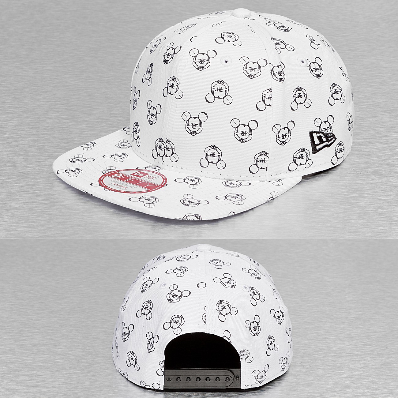 1300x1300 Sketch Face Mickey Mouse New Era 9fifty Snapback Cap Whitelack - Snapback Sketch