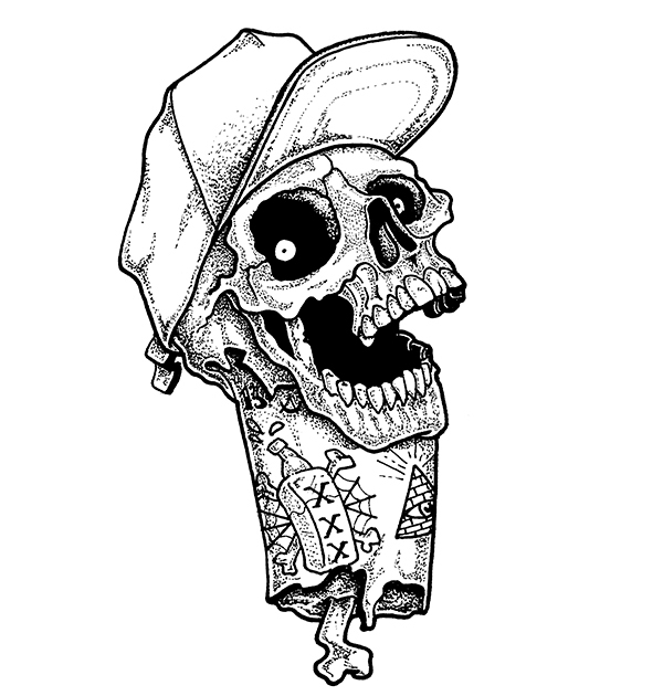600x630 Skulls With A Snapback On Behance - Snapback Sketch