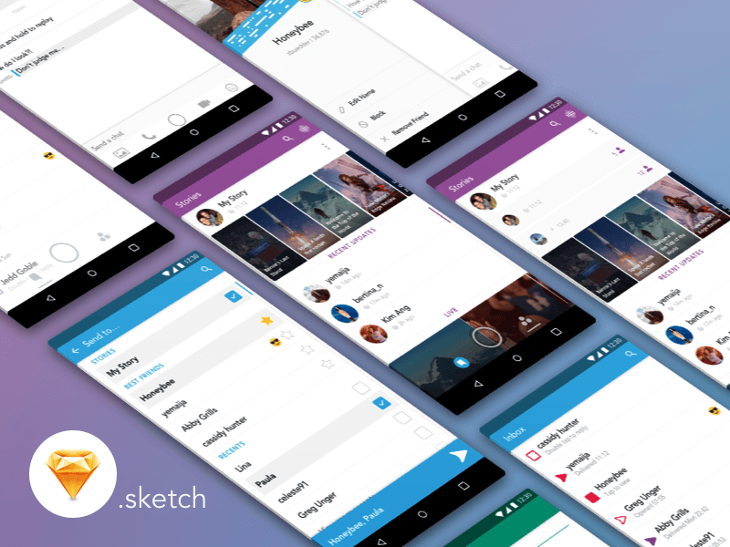 800x600 Snapchat Ui Kit Freebie - Snapchat Sketch