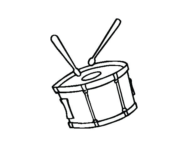 600x470 Drums Coloring - Snare Drum Sketch