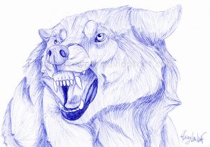 300x210 Snarling Wolf Drawing Snarling Wolf By Fellixe - Snarling Wolf Sketch