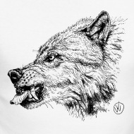 190x190 European Wolfdogs Mens Baseballshirt Snarling Wolf - Snarling Wolf Sketch