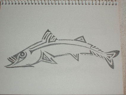424x318 Tribal Snook - Snook Sketch