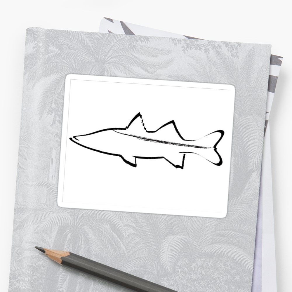 1000x1000 Snook Stickers By Titin3644 Redbubble - Snook Sketch