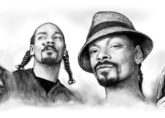 700x500 Snoop Dogg Group Art Drawing Sketch Poster 30x85cm Greeting Card - Snoop Dogg Sketch