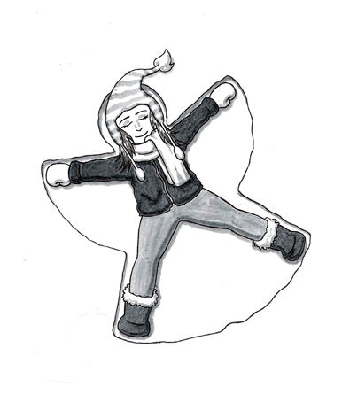 386x463 Snow Angel Creativeliz - Snow Angel Sketch