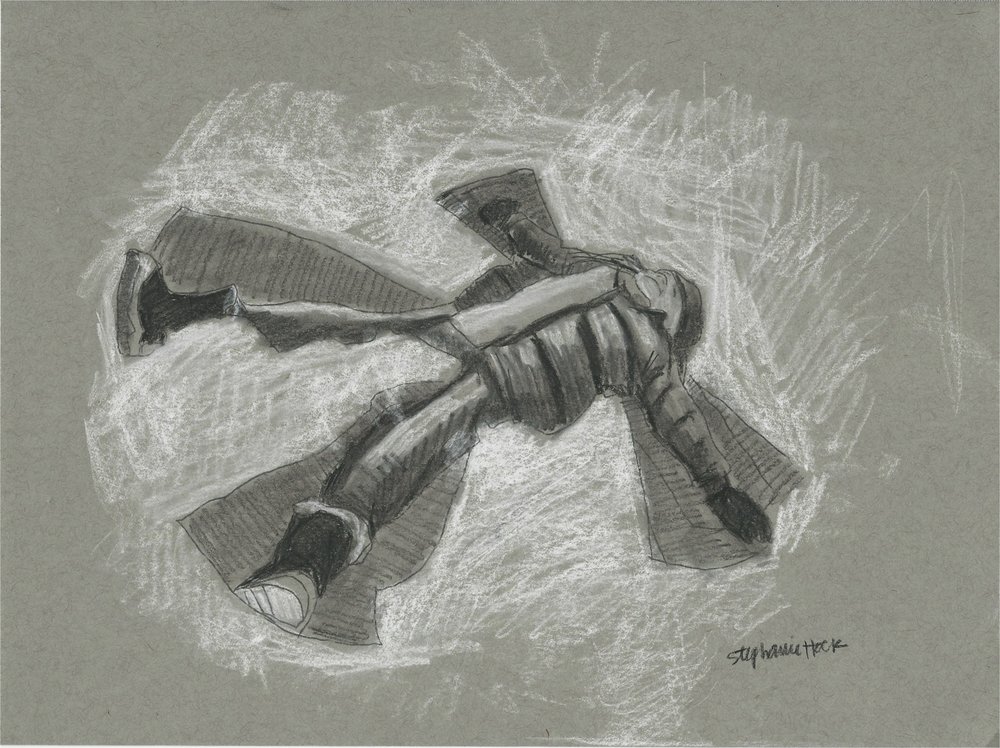 1000x748 Snow Angel Stephanie Hock Fine Art - Snow Angel Sketch