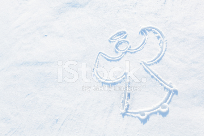 660x440 Christmas Snow Angel Drawing In White Powder Of Winter Horizonta - Snow Angel Sketch