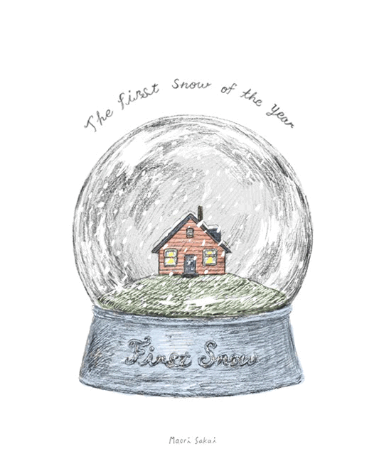 540x670 Drawing Snow Globe Gif By Maori Sakai - Snow Globe Sketch