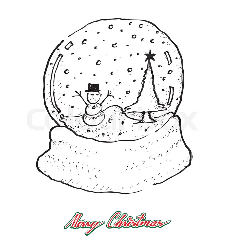 769x800 Illustration Hand Drawn Sketch Of Various Style Of Lovely - Snow Globe Sketch