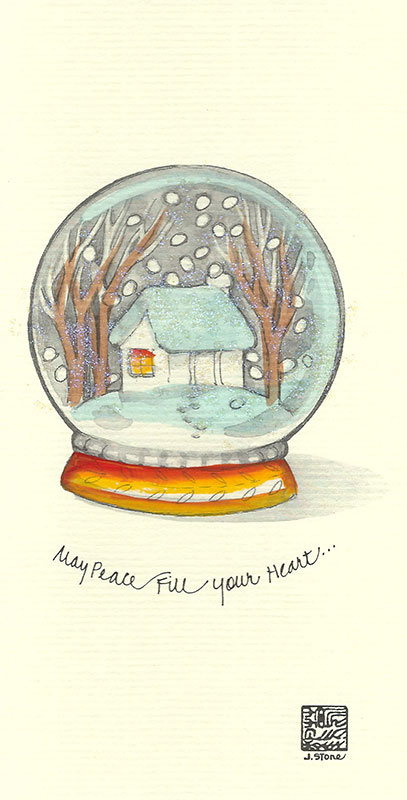 407x800 Snow Globe - Snow Globe Sketch