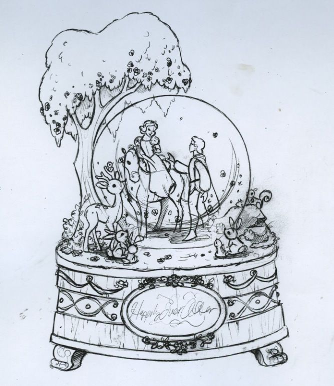 667x772 Steve Thompson Sketch - Snow Globe Sketch