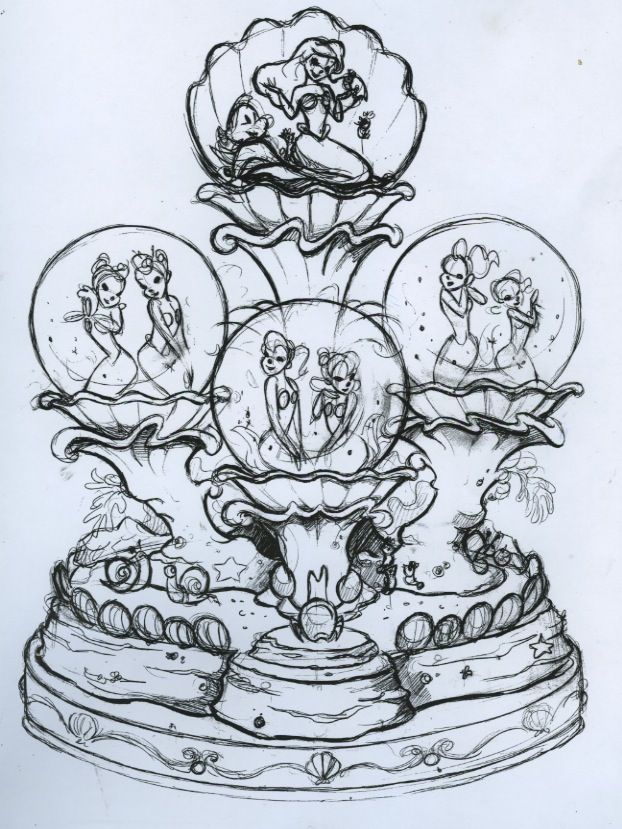 622x829 Steve Thompson Sketch - Snow Globe Sketch