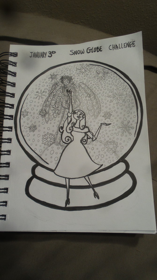 670x1191 Edward Scissorhands Snow Globe Sketch By S3ac0w - Snow Globe Sketch