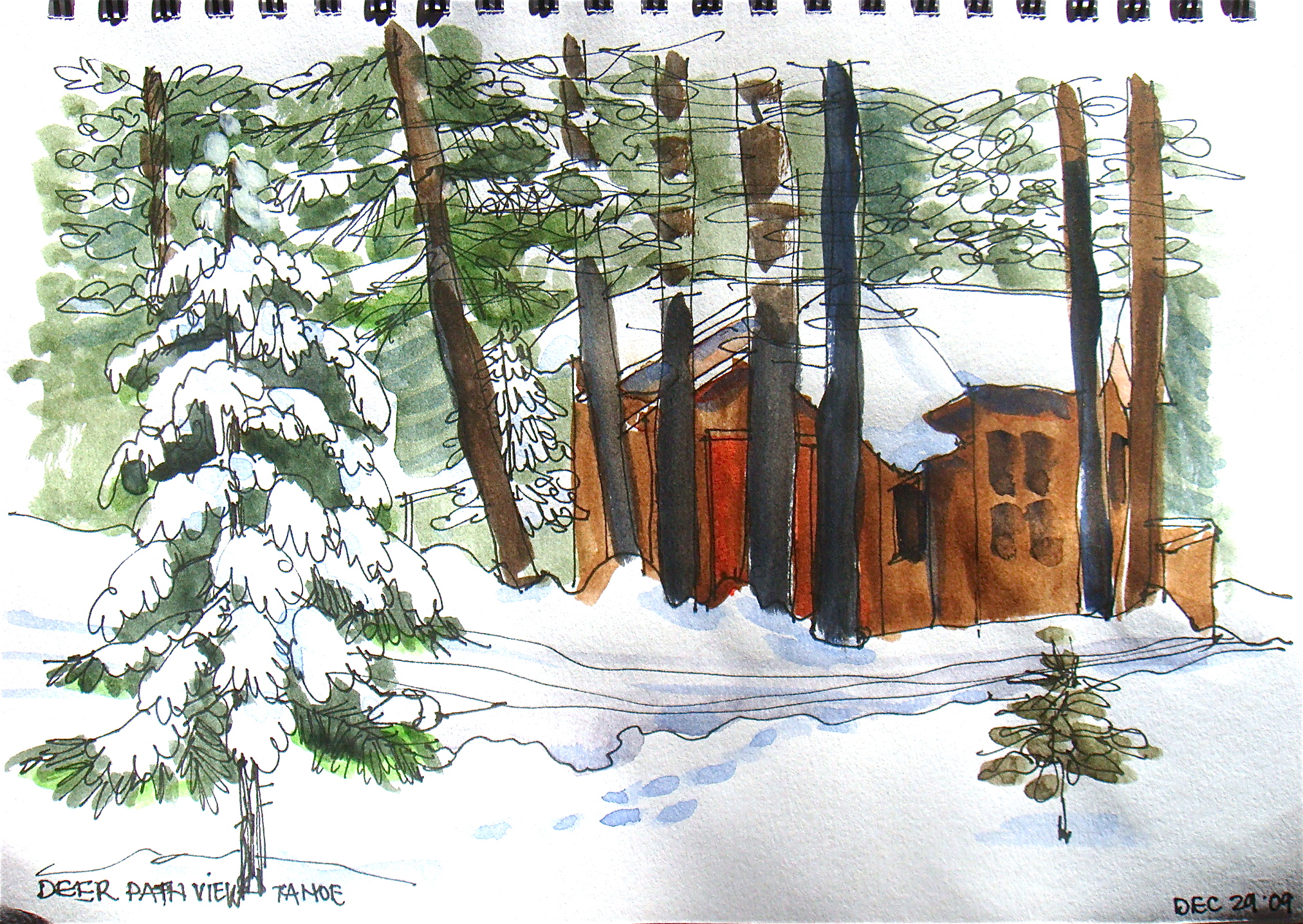 2025x1436 Snow Sketches With Watercolour - Snow Sketch