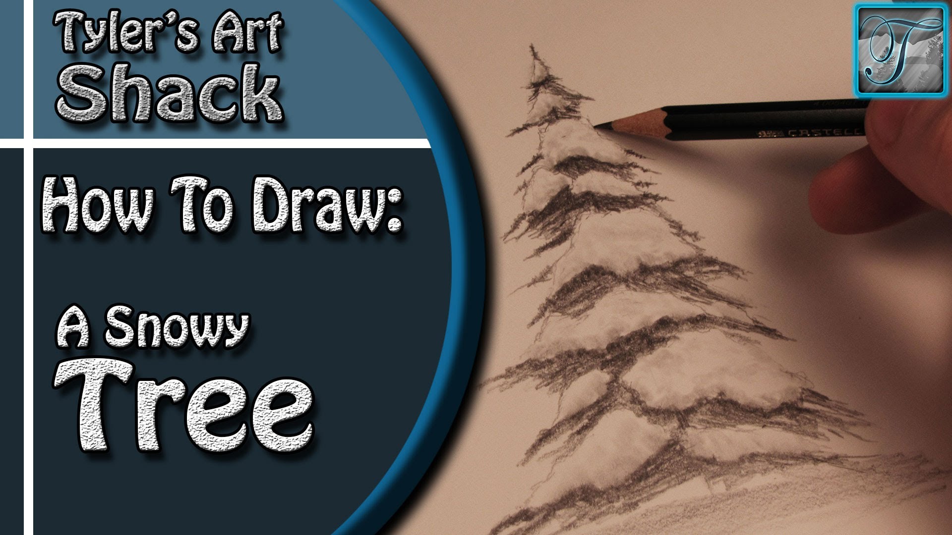 1920x1080 How To Draw A Snow Covered Tree - Snow Tree Sketch