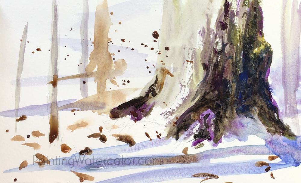 1000x608 Index Of Paintingwatercolorart Tutorialssnow Tree Sketch - Snow Tree Sketch