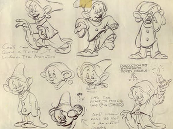 600x448 Living Lines Library Snow White And The Seven Dwarfs (1937 - Snow White And The Seven Dwarfs Sketches