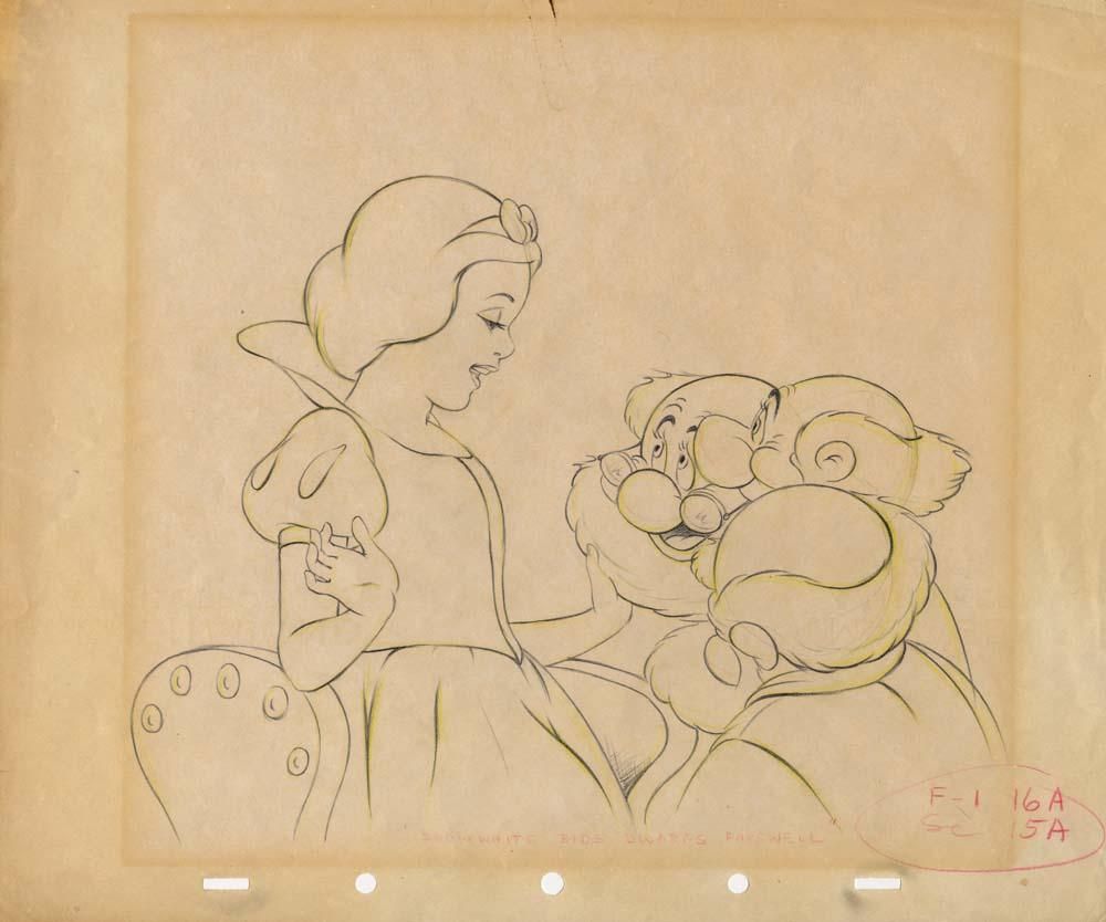 1000x834 Snow White And Dwarfs Original Production Layout Drawing From Snow - Snow White And The Seven Dwarfs Sketches