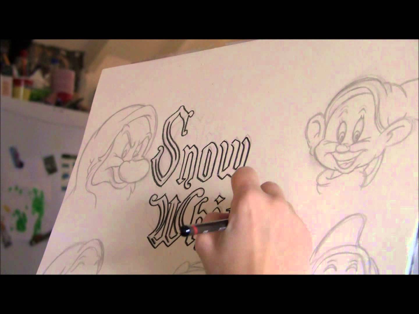 1440x1080 Drawing Snow White And The Seven Dwarfs 1937 - Snow White And The Seven Dwarfs Sketches