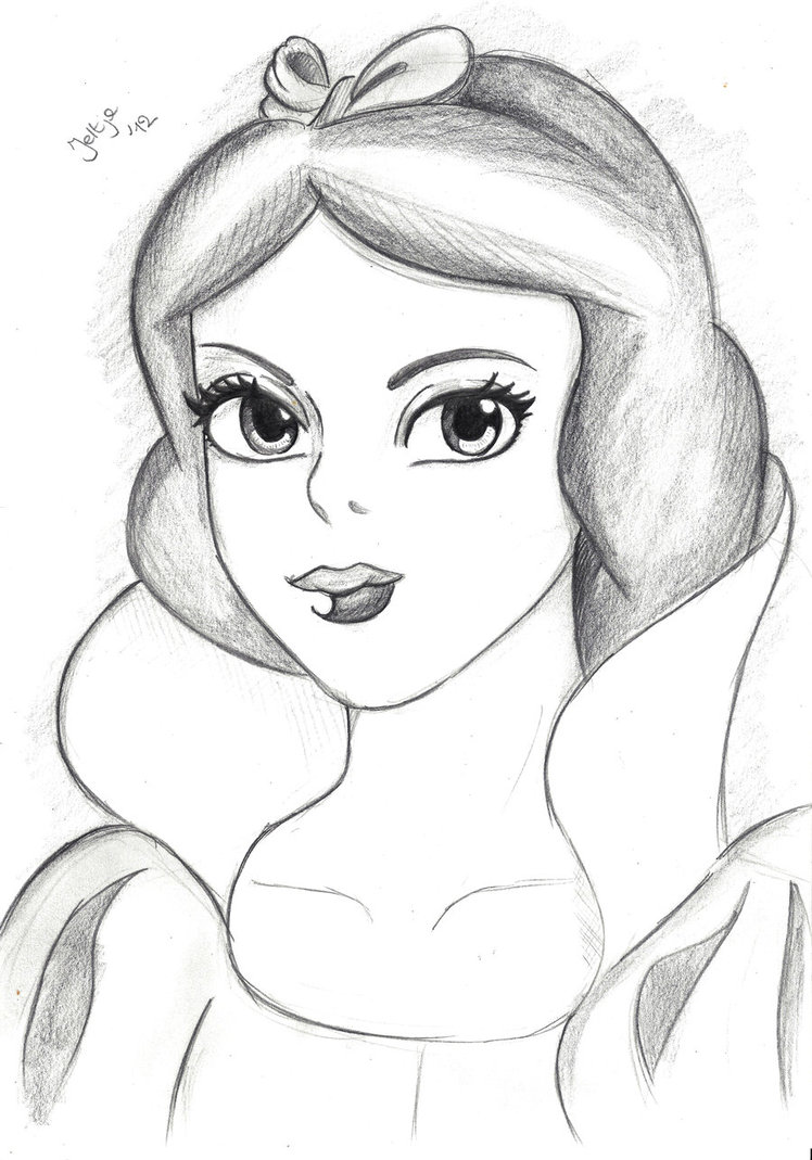 748x1069 Fanart Snow White Disney Sketch By Visjel - Snow White Sketch