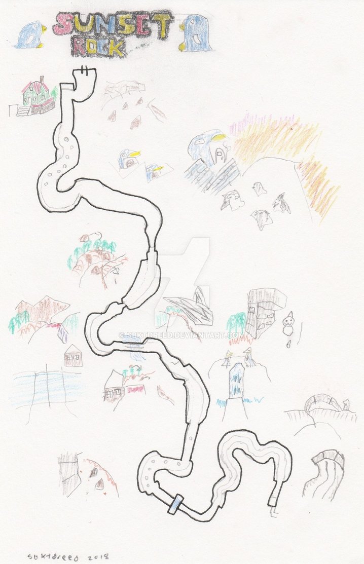718x1113 Snowboard Kids Course Sketch Sunset Rock By Sbktdreed - Snowboard Sketch