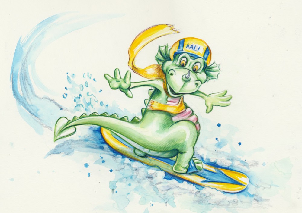 1000x707 Snowboard In Ramsau Am Dachstein, Austria, Skischule Ramsau - Snowboard Sketch