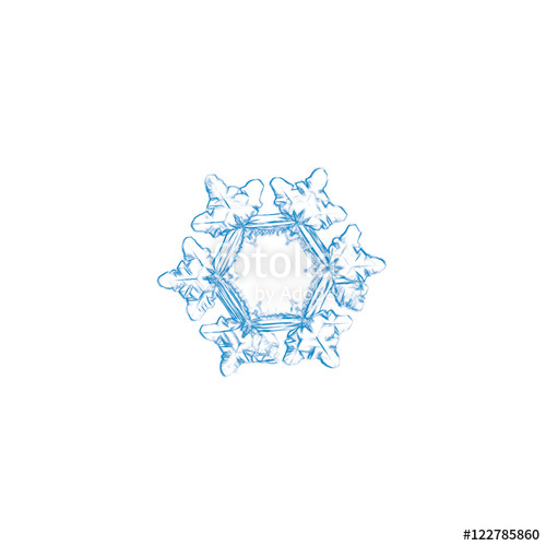 500x500 Pencil Drawing Light Blue Snowflake On White Background. This - Snowflake Sketch