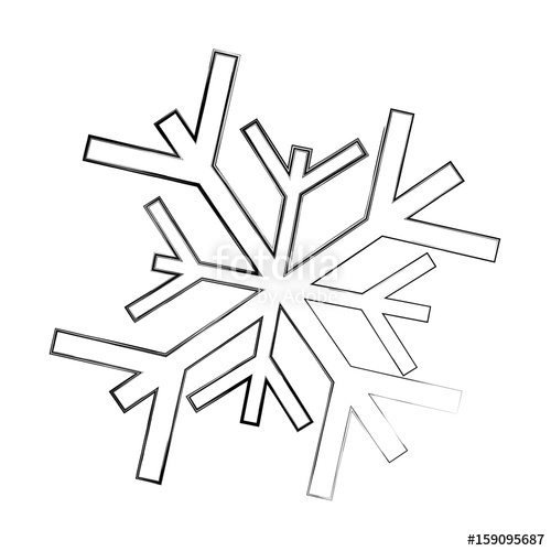 500x500 Sketch Draw Snowflake Cartoon Vector Graphic Design Stock Image - Snowflake Sketch
