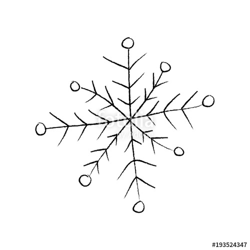 500x500 Winter Season Snowflake Cold Icon Vector Illustration Sketch - Snowflake Sketch