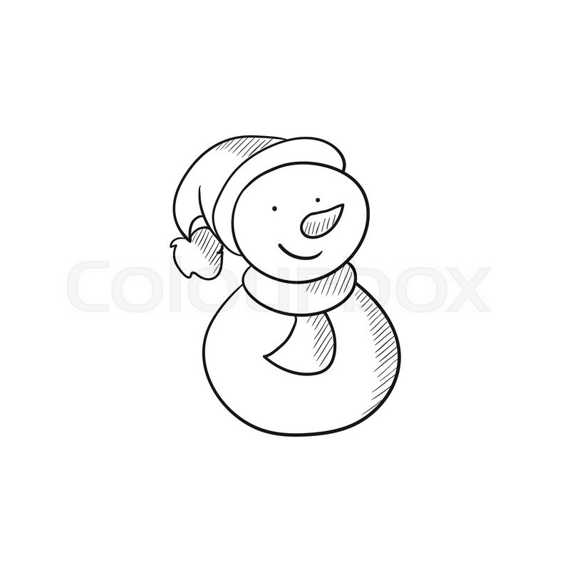 800x800 Snowman Vector Sketch Icon Isolated On Background. Hand Drawn - Snowman Sketch