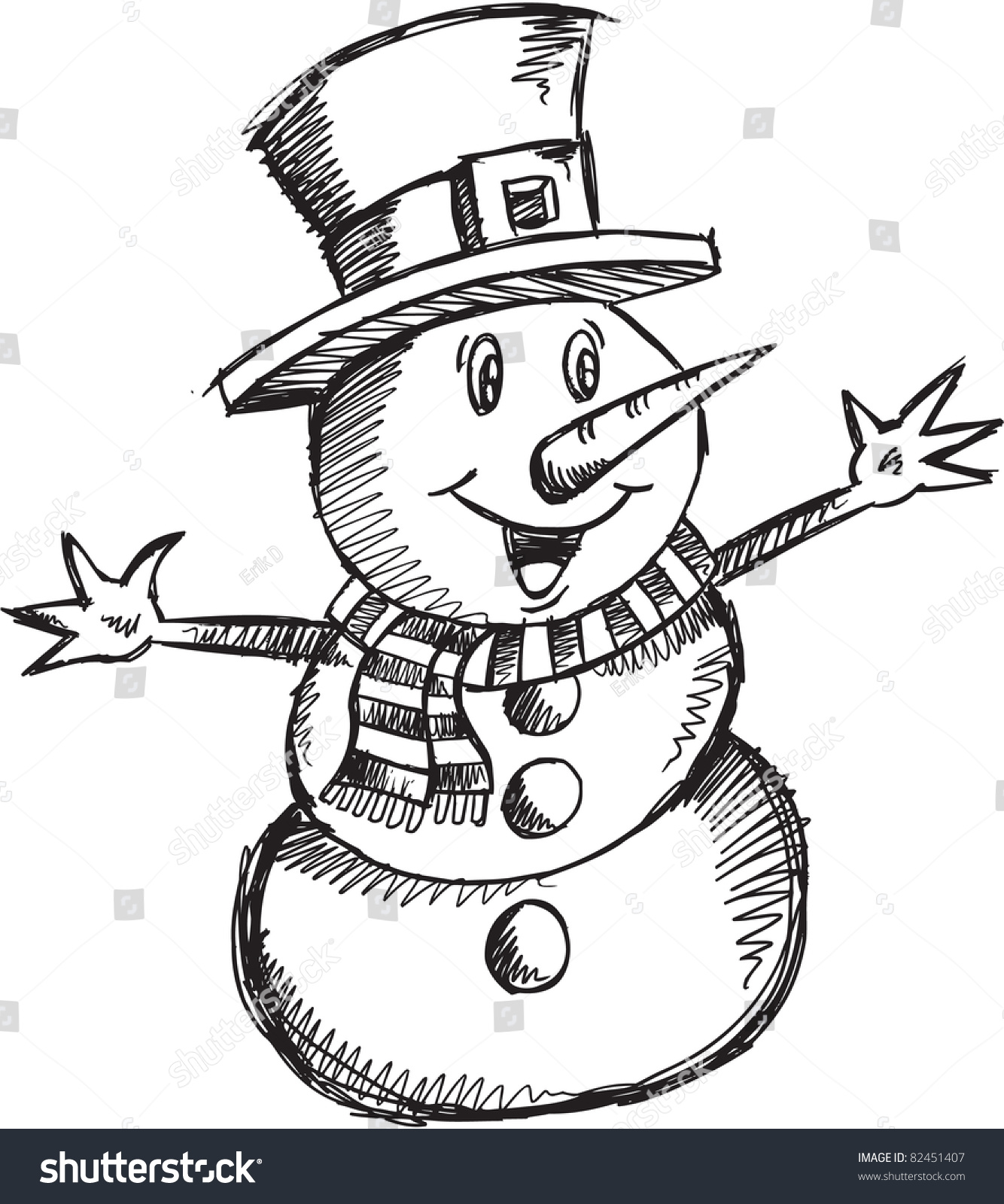 1334x1600 Drawn Snowman Doodle - Snowman Sketch
