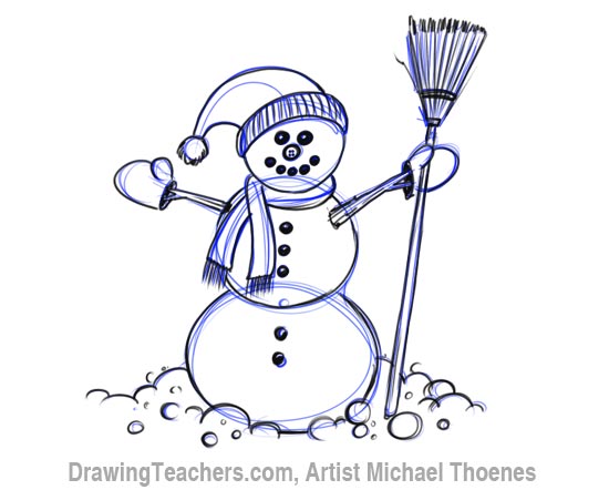 550x442 How To Draw A Snowman - Snowman Sketch Images
