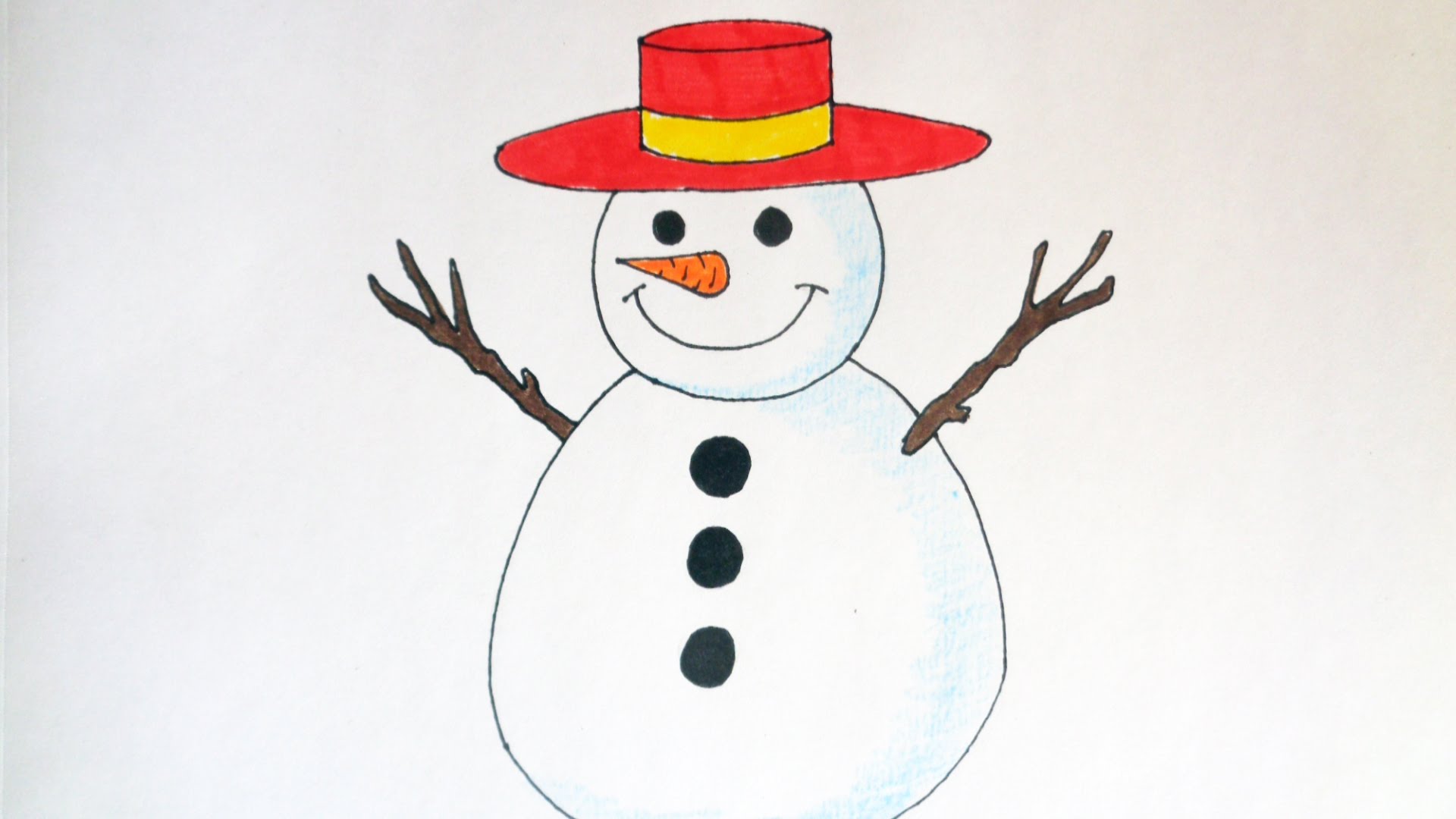 1920x1080 How To Draw A Snowman, Christmas Stuff, Pictures - Snowman Sketch Images