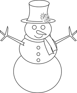 248x300 Sketch Clipart Snowman - Snowman Sketch Images