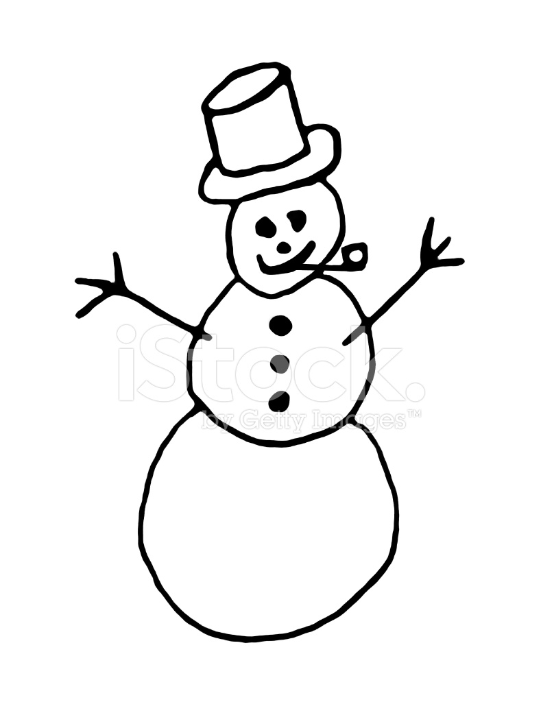789x1024 Snowman Sketch Stock Photos - Snowman Sketch Images