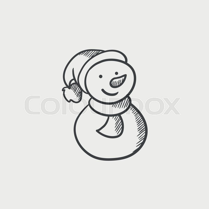 800x800 Snowman Sketch Icon For Web, Mobile And Infographics. Hand Drawn - Snowman Sketch Images