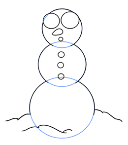 260x294 Cartoon Snowman Step By Step Drawing Lesson - Snowman Sketch Images
