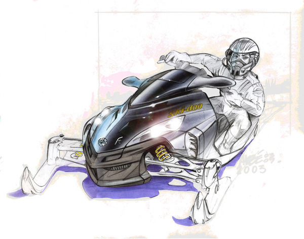 600x471 Concept Sketches On Behance - Snowmobile Sketch