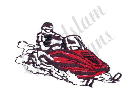 570x456 Snowmobile Machine Embroidery Design - Snowmobile Sketch