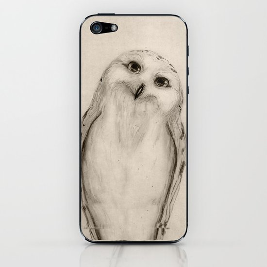 550x550 Snowy Owl Sketch Iphone Skin By Isaiahstephens Society6 - Snowy Owl Sketch