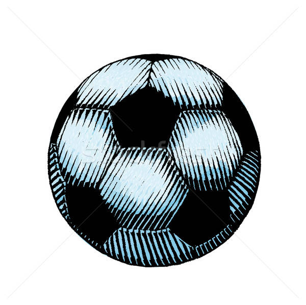 600x598 Ink And Watercolor Sketch Of A Soccer Ball Vector Illustration - Soccer Ball Sketch