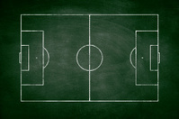 199x132 Football Field Sketch Written On Blackboard Background Stock - Soccer Field Sketch