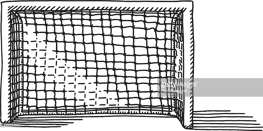 1024x512 Drawn Football File 27 - Soccer Goal Sketch