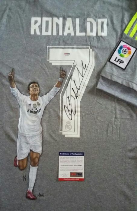 454x700 One Of A Kind 11 Authentic Cristiano Ronaldo Autographed Hand - Soccer Jersey Sketch