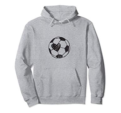 385x360 Simple Soccer Ball Heart Fan Sketch Hoodie Clothing - Soccer Jersey Sketch